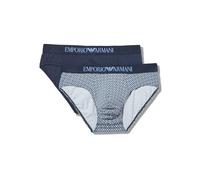 Emporio Armani Classic Pattern Mix 2-Pack Brief Briefs, Stampa ROMBO/Marine, S Men's