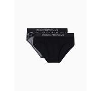 Emporio Armani Classic Pattern Mix 2-Pack Brief Mutande da Uomo, Nero, XXL