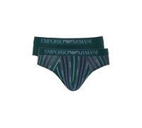 Emporio Armani Classic Pattern Mix 2-Pack Brief Mutande da Uomo, Verde, S