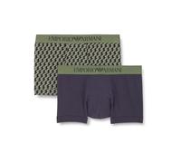 Emporio Armani Classic Pattern Mix 2-Pack Trunk Trunks, Stampa RETTAN/Marine, L Men's