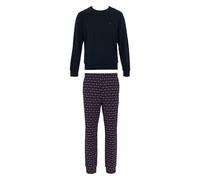 Emporio Armani Classic Pattern Pajamas Set Pigiama, Blu, M Uomo