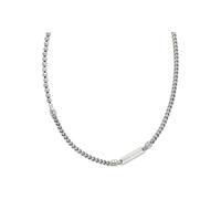 Emporio Armani Collana da uomo in acciaio inossidabile con chiusura a moschettone, Grigio scuro