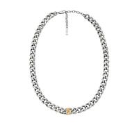 Emporio Armani Collana a catena da uomo in acciaio inossidabile con chiusura a moschettone, Tono argento