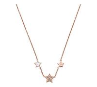 Emporio Armani Collana Da Donna Fast Tack, Lunghezza Totale: 40Cm + 7Cm Catena Regolabile, Stella Grande: 10X2mm, Stelle Piccole: 8X2mm Collana In Oro Rosa E Argento, EG3524C221