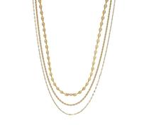 Emporio Armani Collana da donna in ottone con chiusura a moschettone in tonalità oro, Oro rosa e tonalità oro