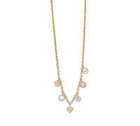Emporio Armani Collana da donna in ottone con chiusura a moschettone in tonalità oro, Tono oro e verde Classico