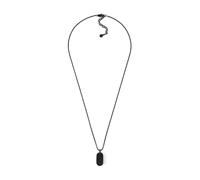 Emporio Armani Collana da uomo in acciaio inossidabile con chiusura a moschettone, Nero Jett