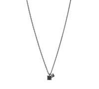 Emporio Armani Collana con pendente da uomo in acciaio color canna di fucile con cristalli neri incastonati, EGS3083060