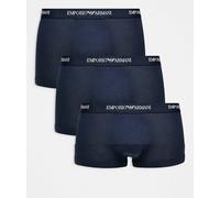 Emporio Armani - Confezione da 3 boxer aderenti color blu navy con logo M