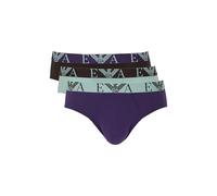 Emporio Armani Confezione da 3 Slip da Uomo con monogramma audace, Marrone, S, Marrone, S