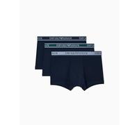 Emporio Armani Core Logoband 3-Pack Trunk Bermuda, Blu, XL Uomo