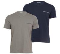 EMPORIO ARMANI Core Logoband - Maglietta da Uomo con Scollo a V, Confezione da 2, Colore Blu, XL