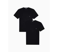 Emporio Armani Core Logoband Uomo 2-Pack Girocollo T-Shirt Nero XXL Regolare, Nero/Nero, XXL