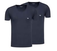 Emporio Armani Core Logoband Uomo 2-Pack V Collo T-Shirt Blu S Regolare, Blu Armani/Blu Armani, S