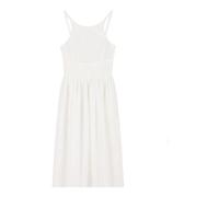 Emporio Armani, ,Dresses ,Donna ,Bianco ,M Abito Lungo in Popeline con Motivo Smock