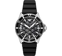 Emporio Armani Orologio Uomo, movimento automatico a tre lancette, 42 mm, cassa in acciaio con cinturino in silicone, AR60062