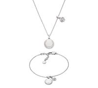 Emporio Armani Donna Collana e Bracciale in Ottone Argentato, Set