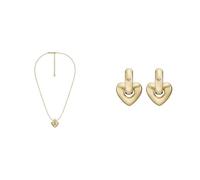 Emporio Armani Donna Collana e Orecchini in Ottone Dorato, Set