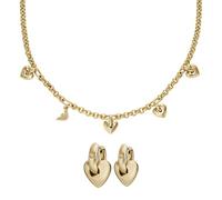 Emporio Armani Donna Collana e Orecchini in Ottone Dorato, Set