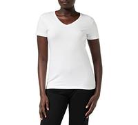 Emporio Armani Donna V Neck T-Shirt Iconic Cotton Maglietta, Bianco, XL