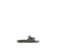 Emporio Armani Double Buckle Slides, Infradito Unisex - Adulto, Multicolore (Military+Military), 45 EU