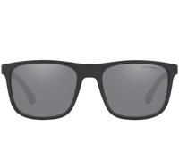 Emporio Armani Ea 4129 Occhiali Da Sole Uomo Nero Geometrico Grigio 56mm