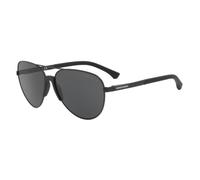 Emporio Armani EA2059 3203/87 Men's Sunglasses - Matte Black Frame, Gray Lenses, 61mm