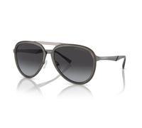 Emporio Armani EA2145 3357/8G Men's Sunglasses - Shiny Transparent Smoke Frame, Grey Gradient Lenses, 59mm