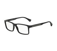 Emporio Armani EA3038 5063 B 56 Men's Eyeglasses - Matte Black Frame, Clear Lenses