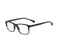 Emporio Armani EA3098 5566 53 Men's Eyeglasses - Matte Black and Striped Grey Frame