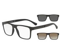 Emporio Armani EA4115 5017/1W Men's Eyeglasses - Matte Black Frame with Two Clip-On Lenses, 54mm