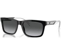 Emporio Armani Uomo EA4224 5017T3 Occhiali da sole Acetato Nero Grigio Squadrata Polarizzata Sfumato