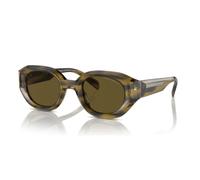 Emporio Armani EA4230U 614873 Men's Sunglasses - Shiny Striped Green Frame, Dark Brown Lenses, 48mm
