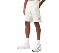 Emporio Armani EA7 Bermuda da Uomo in Cotone, Linea Core Identity, 8NPS65 (IT, Testo, S, Regular, Regular, Sugar Swizzle)