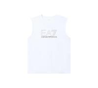 Emporio Armani EA7 Canotta Visibility in Jersey di Cotone da Uomo, 7M001306 (IT, Testo, S, Regular, Regular, Bianco)