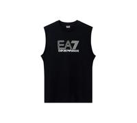 Emporio Armani EA7 Canotta Visibility in Jersey di Cotone da Uomo, 7M001306 (IT, Testo, XL, Regular, Regular, Nero)