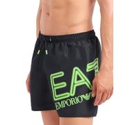 Emporio Armani EA7 Costume da Bagno Uomo a Boxer con Maxi Logo AVS - 902000 (48, Nero/Verde)