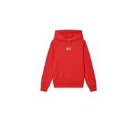 Emporio Armani EA7 Felpa con Cappuccio Core Identity Boy in Cotone garzato, per Bambini e Ragazzi 7B000024 (IT, età, 16 Anni, Regular, Rosso Aranciato)