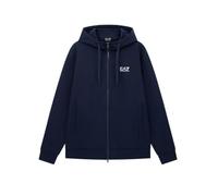 Emporio Armani Felpa con cappuccio da uomo Core Identity Full Zip in cotone felpato 8NPM38 L Blu
