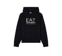 Emporio Armani EA7 Felpa da Donan con Cappuccio Visibility in Misto Cotone Felpato (IT, Testo, XL, Regular, Regular, Nero/Oro)