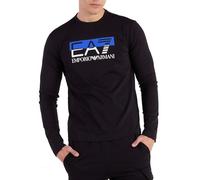 Emporio Armani EA7 Maglia Uomo a Maniche Lunghe Visibility in Jersey di Cotone Stretch (Black) S
