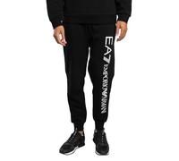 Emporio Armani EA7 Pantalone Joggers Logo Series in Cotone Felpato da Uomo, 7M000572 (IT, Testo, S, Regular, Regular, Black/White)