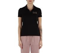 Emporio Armani EA7 Polo da Donna a Maniche Corte Evolution in Misto Cotone e Modal (IT, Testo, XL, Regular, Regular, Nero)