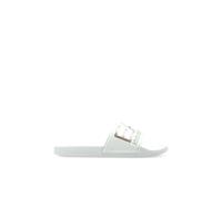 EA7 Emporio Armani Logo Sliders con Maxi Logo, Ciabatta da Mare/Piscina Unisex (White/Rose Gold, 40)