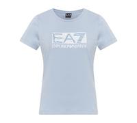 Emporio Armani EA7 - T-shirt in jersey di cotone Logo Series con logo - - Tops - Donna - Blu - S