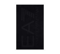 Emporio Armani EA7 Telo Mare in Cotone con maxi logo tono su tono, 7X000678 (Nero)