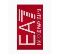 Emporio Armani EA7 Telo Mare in Spugna di Cotone con Maxi Logo