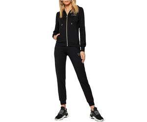 Emporio Armani EA7 Tuta Donna Evolution in jersey di misto viscosa stretch con cappuccio 8NTV51TJ9RZ (IT, Testo, XXS, Regular, Regular, Nero)