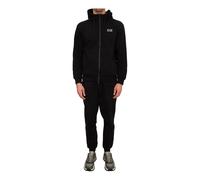 EA7 Emporio Armani Tuta da Uomo Core Identity con zip e cappuccio Nera Taglia S