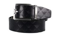 Emporio Armani - Eagle Embossed Leather Belt - - Accessories - Uomo - Nero - ONE SIZE